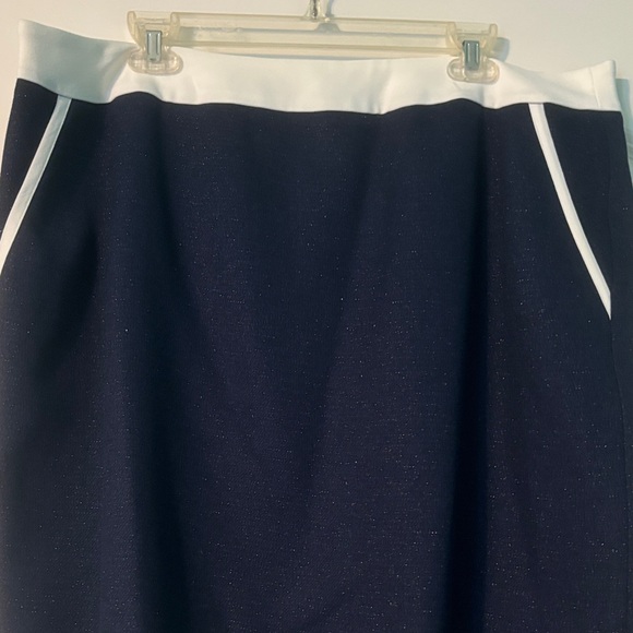 Nipon Boutique Classic Navy Metallic Skirt Set with White Accents - Picture 8 of 11